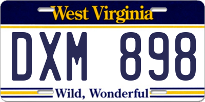 WV license plate DXM898