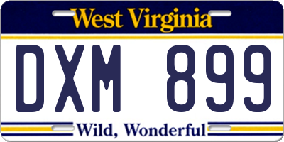 WV license plate DXM899