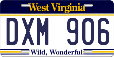 WV license plate DXM906