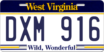 WV license plate DXM916