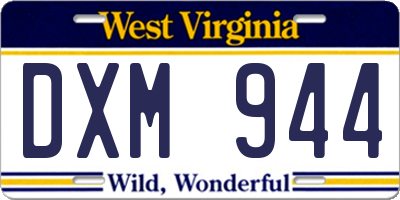 WV license plate DXM944