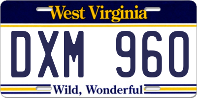 WV license plate DXM960