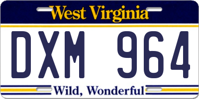 WV license plate DXM964