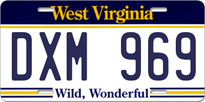 WV license plate DXM969