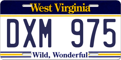 WV license plate DXM975