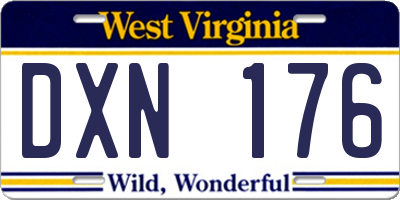 WV license plate DXN176