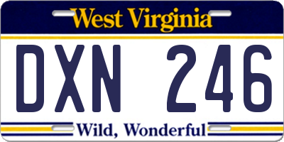 WV license plate DXN246