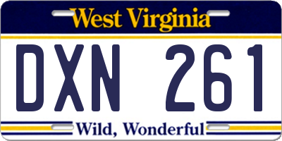 WV license plate DXN261
