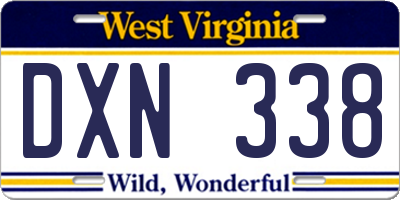 WV license plate DXN338