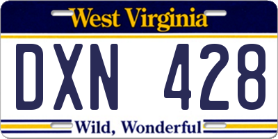 WV license plate DXN428