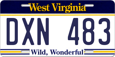 WV license plate DXN483