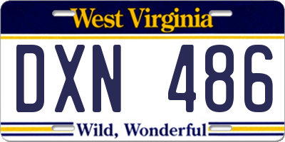 WV license plate DXN486