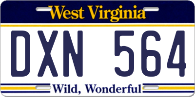 WV license plate DXN564
