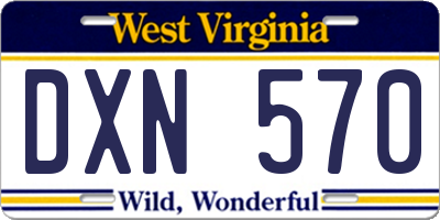 WV license plate DXN570