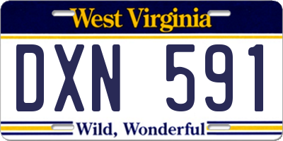 WV license plate DXN591