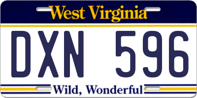 WV license plate DXN596