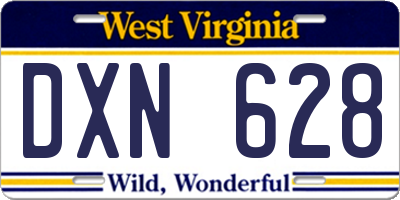 WV license plate DXN628