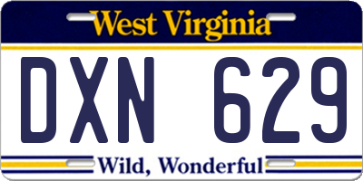 WV license plate DXN629