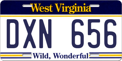 WV license plate DXN656