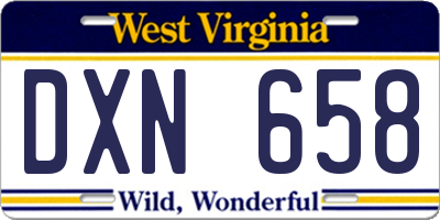 WV license plate DXN658