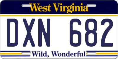 WV license plate DXN682