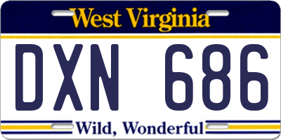 WV license plate DXN686