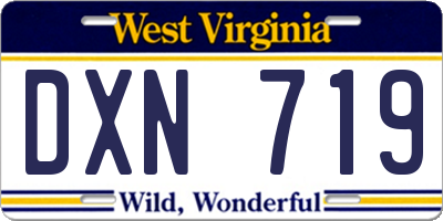 WV license plate DXN719