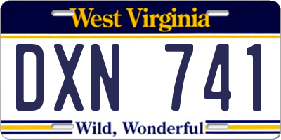 WV license plate DXN741