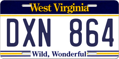 WV license plate DXN864