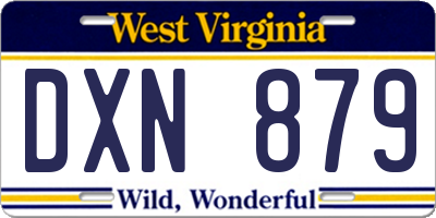 WV license plate DXN879