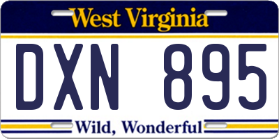 WV license plate DXN895