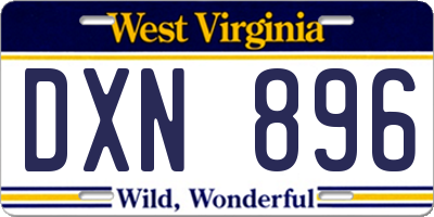 WV license plate DXN896