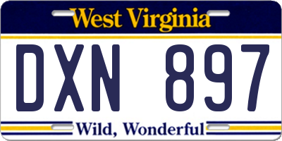 WV license plate DXN897