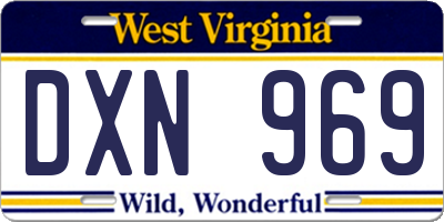 WV license plate DXN969