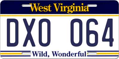 WV license plate DXO064