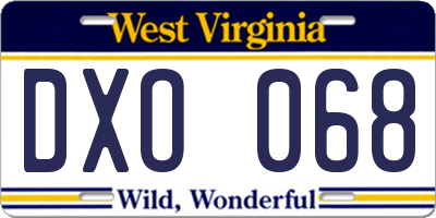 WV license plate DXO068