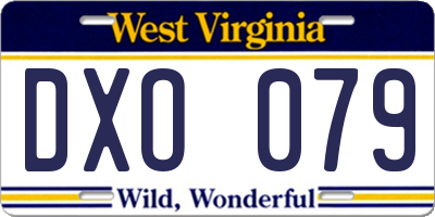 WV license plate DXO079