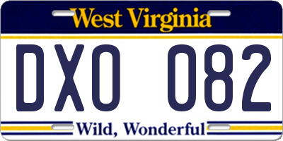 WV license plate DXO082