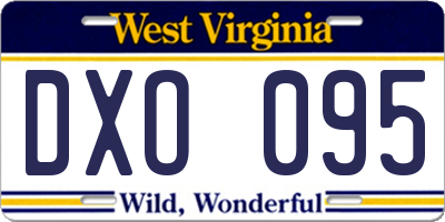 WV license plate DXO095