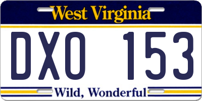 WV license plate DXO153