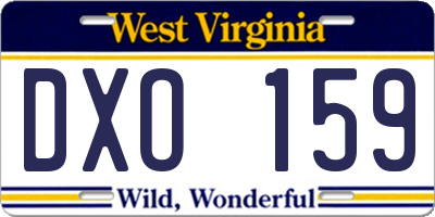 WV license plate DXO159