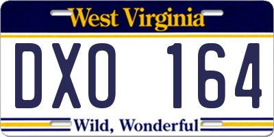 WV license plate DXO164