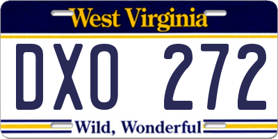 WV license plate DXO272