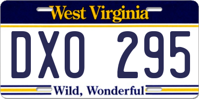 WV license plate DXO295
