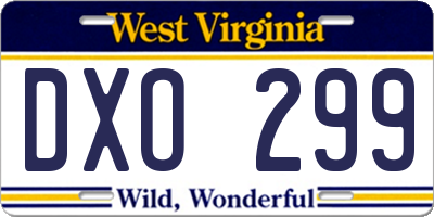 WV license plate DXO299