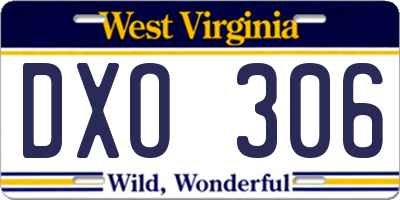 WV license plate DXO306
