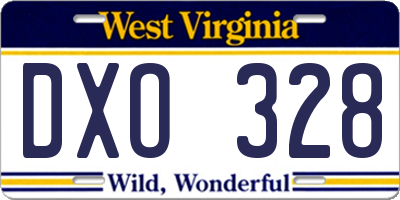 WV license plate DXO328