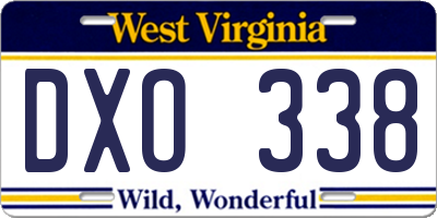 WV license plate DXO338