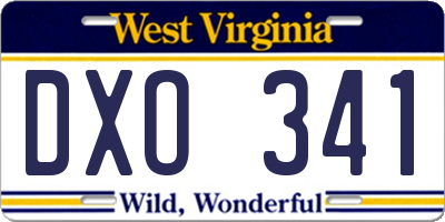WV license plate DXO341