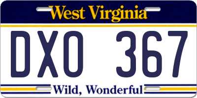 WV license plate DXO367